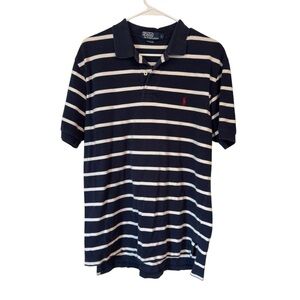 🌹Polo by Ralph Lauren Blue and White Striped Polo Shirt